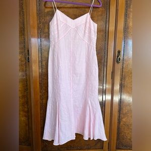 Soft pink linen dress with lining